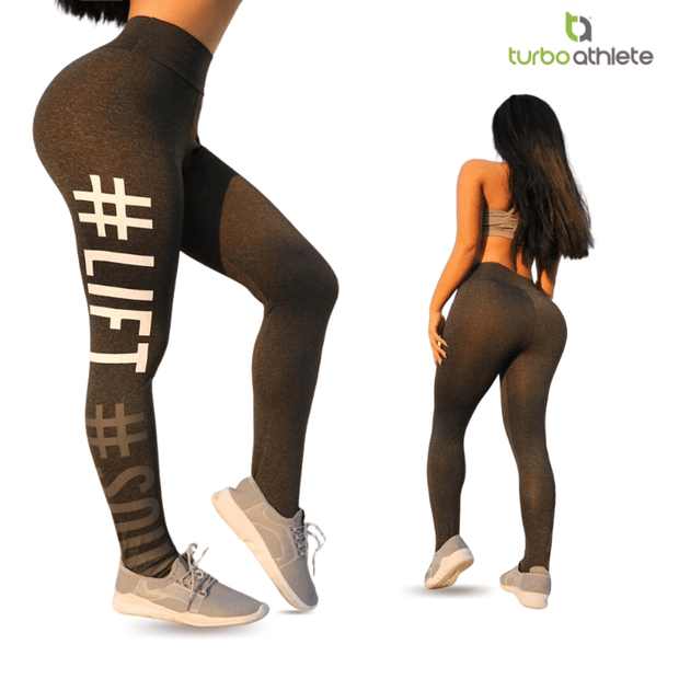 Letter printed Fit Yoga Leggings - Turbo Athlete